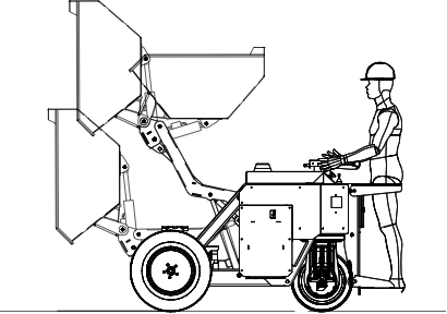 Outlined drawing of Ecovolve dumper